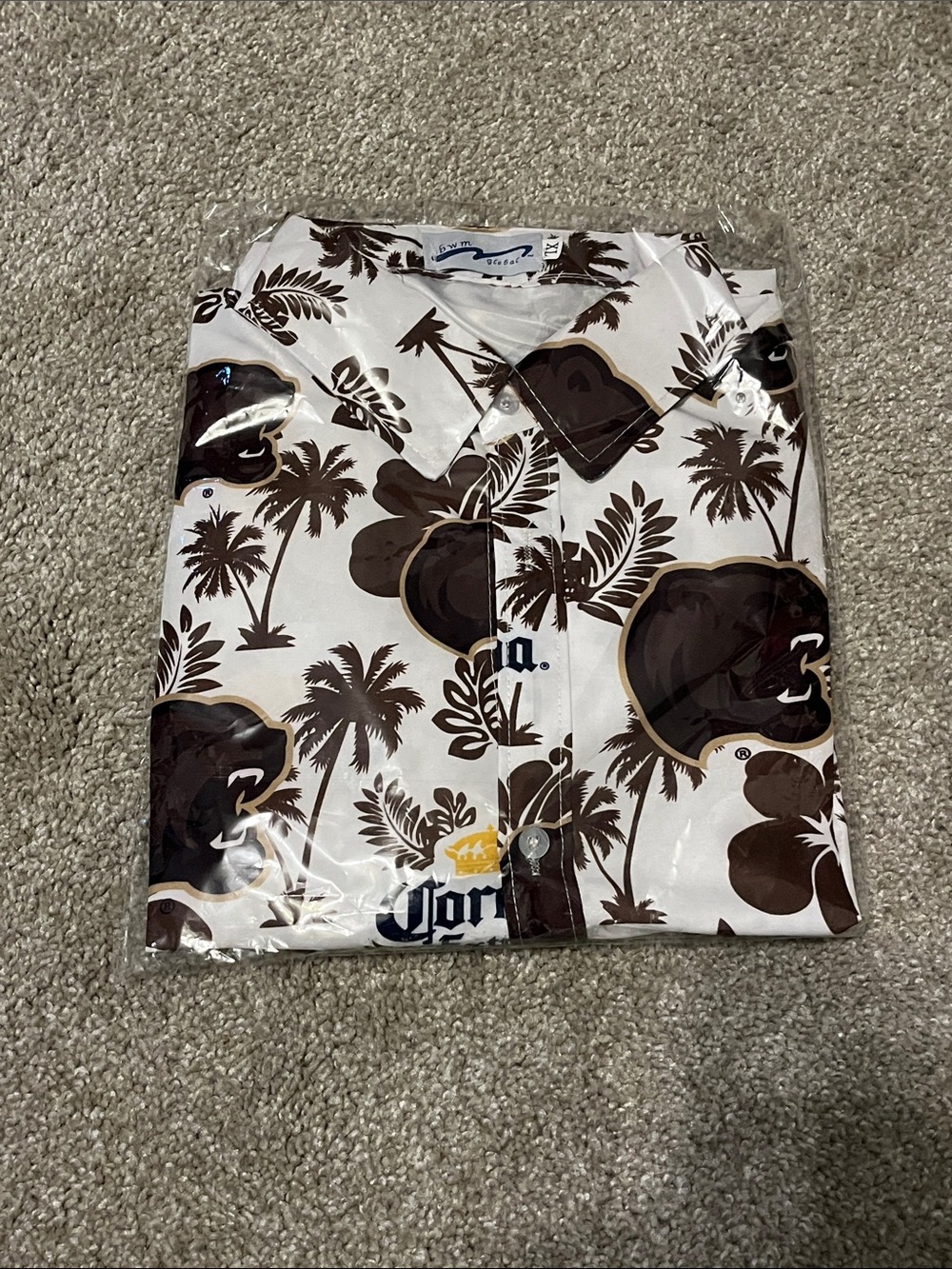 Hershey Bears x Corona White and Brown Tropical Button-Down Shirt